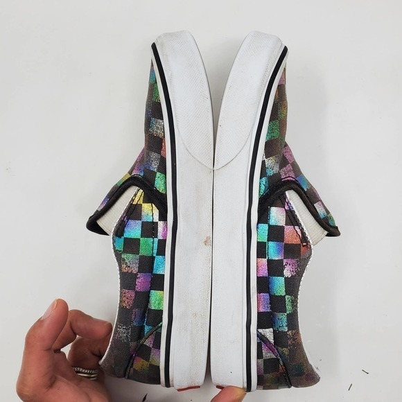 Vans Off The Wall Multicolored Checkered Slip On Skate Sneaker Shoes - Picture 7 of 10